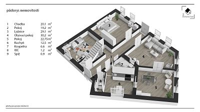 Floor plan Basement family house with attic