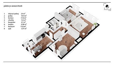 For sale apartment 3+1 95 m² with cellar