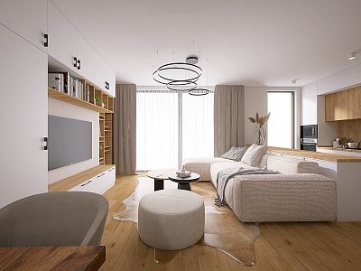 Moderní bydlení 7 min. od centra (s kuchyní a šatnou)