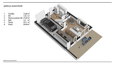 Moderní bydlení 7 min. od centra (s kuchyní a šatnou)