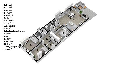 Novostavba s pozemkem 413 m² k pronájmu