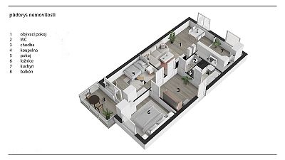 Zrekonstruovaný byt 3+1 v Pardubicích